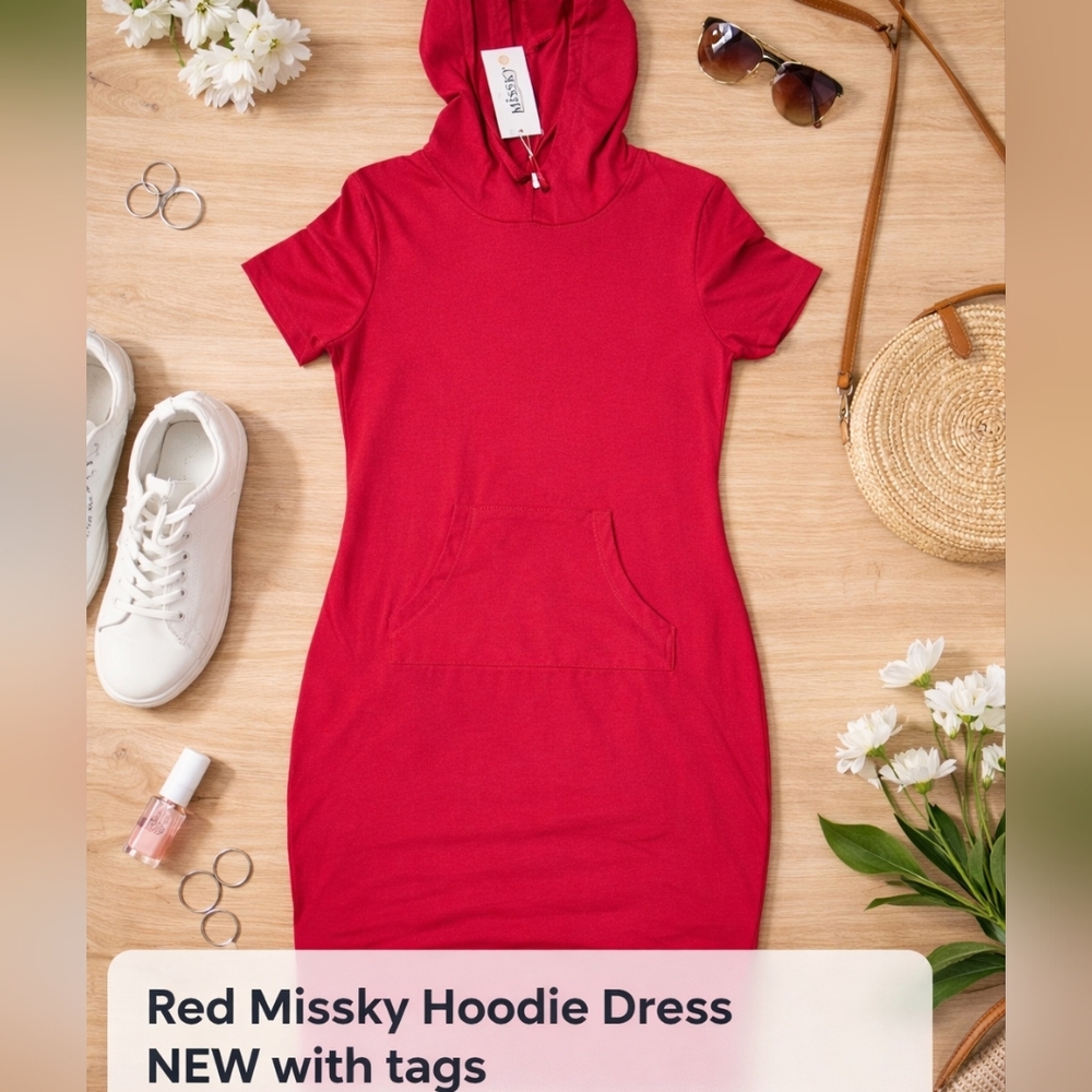 Missky Red Hoodie Dress